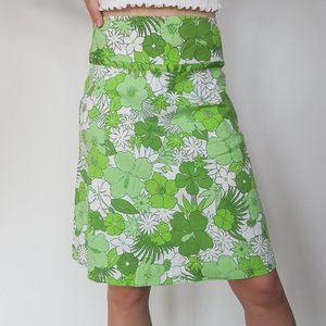 Vintage Y2K Harley Rose Green Floral Skirt